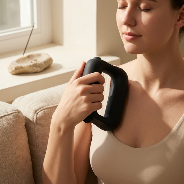 Percussion Fascia Massage Gun with Abdominal Ring — Deep Tissue Muscle Relief for Back, Legs & Core