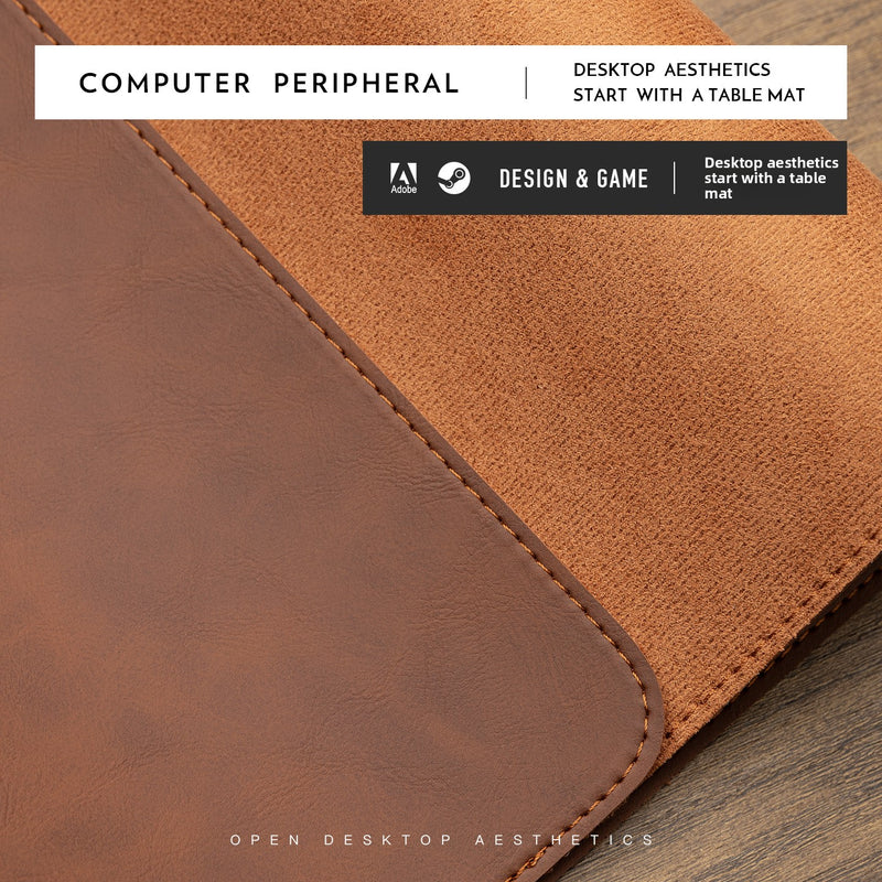 PU Leather Desk Mat with Mouse Pad — Waterproof Non-Slip Desk Protector for Office, Gaming & Home Workspaces