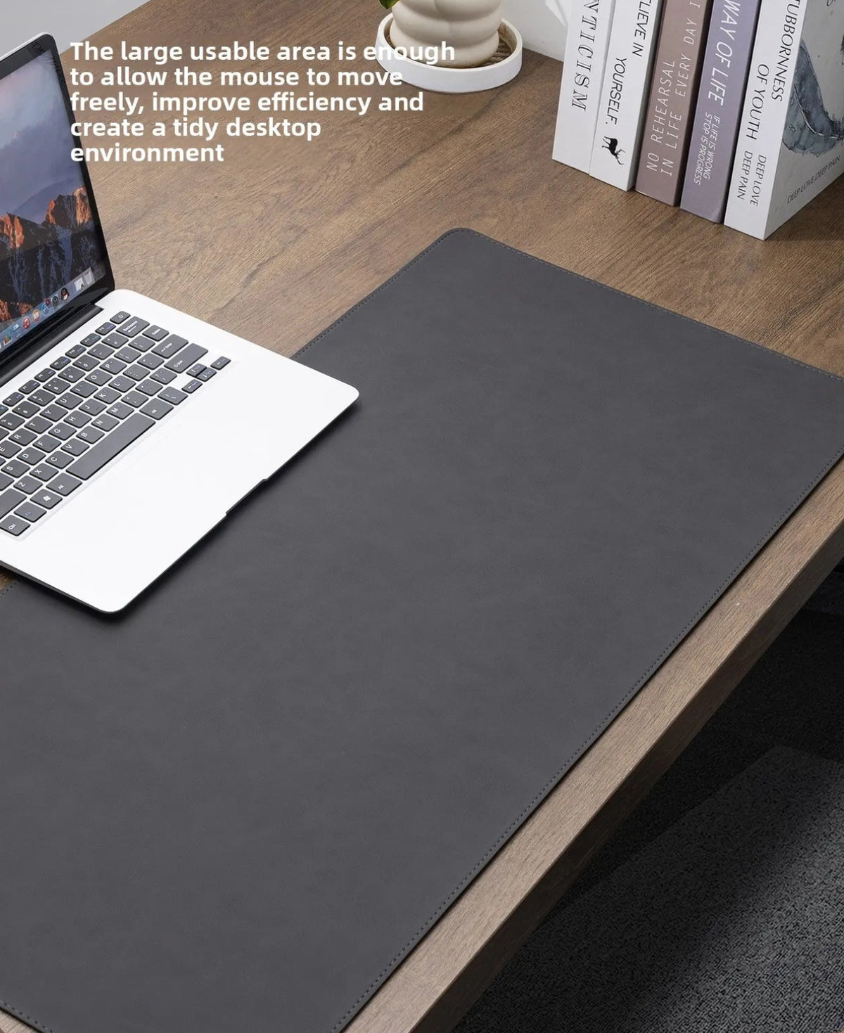 PU Leather Desk Mat with Mouse Pad — Waterproof Non-Slip Desk Protector for Office, Gaming & Home Workspaces