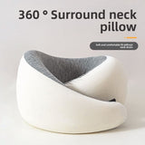 Memory Foam Travel Neck Pillow — 360° Ergonomic Support with Cool Modal Cover for Flights, Road Trips & Desk Naps