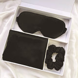 100% Mulberry Silk Sleep Set — Double-Sided Pillowcase, Eye Mask & Scrunchie for Hair, Skin & Deep Sleep