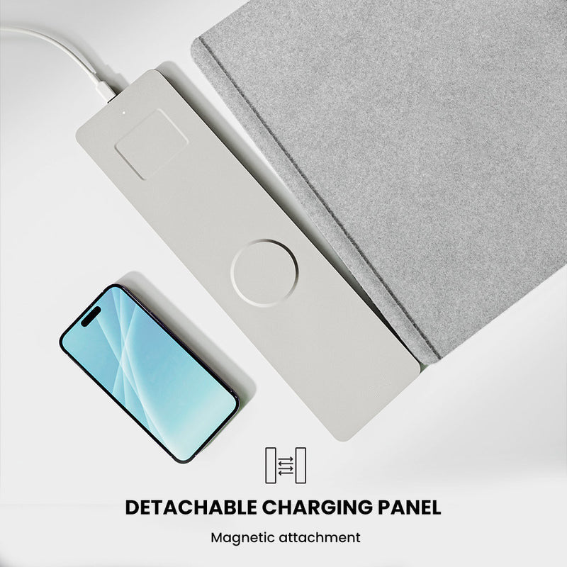 PU Leather Wireless Charging Mousepad — Magnetic 15W Phone & 5W Earphone Charging for Office & Gaming Desks