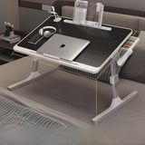 Adjustable Folding Desk with USB Port — Foldable Laptop Table with Storage Drawer & Bookshelf for Home Office Desk, Bed, Sofa & Small Spaces
