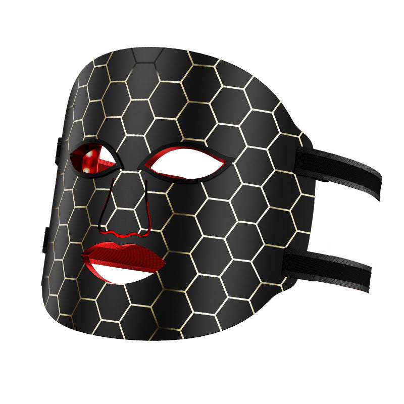 Silicone Photon LED Face Mask — Red & Blue Light Therapy for Skin Rejuvenation & Blemish Care