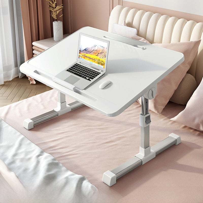 Adjustable Folding Desk with USB Port — Foldable Laptop Table with Storage Drawer & Bookshelf for Home Office Desk, Bed, Sofa & Small Spaces