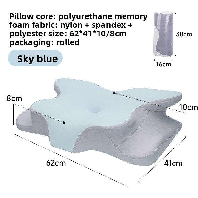 Memory Foam Butterfly Cervical Pillow - Ergonomic Neck & Shoulder Support for Side, Back & Stomach Sleepers