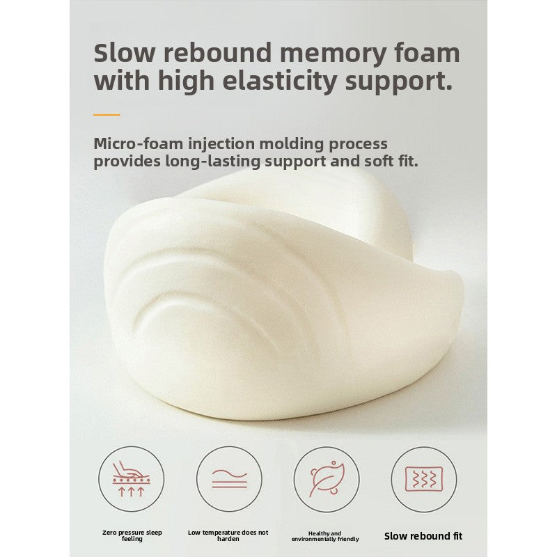 Memory Foam Travel Neck Pillow — 360° Ergonomic Support with Cool Modal Cover for Flights, Road Trips & Desk Naps