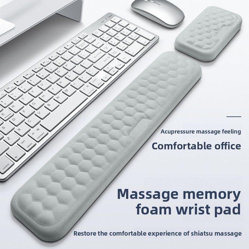 Memory Foam Keyboard & Mouse Wrist Rest — Ergonomic Support Pad for Typing, Gaming & All-Day Desk Comfort