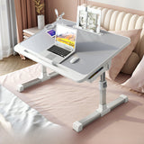 Adjustable Folding Desk with USB Port — Foldable Laptop Table with Storage Drawer & Bookshelf for Home Office Desk, Bed, Sofa & Small Spaces