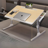 Adjustable Folding Desk with USB Port — Foldable Laptop Table with Storage Drawer & Bookshelf for Home Office Desk, Bed, Sofa & Small Spaces