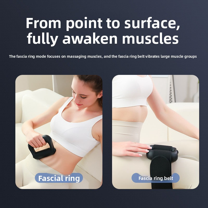 Percussion Fascia Massage Gun with Abdominal Ring — Deep Tissue Muscle Relief for Back, Legs & Core