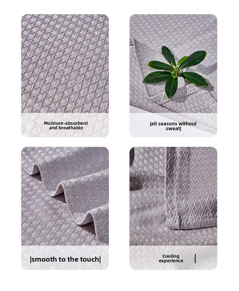 Bamboo Fiber Cooling Waffle Blanket — Lightweight Breathable Summer Throw for Hot Sleepers & Night Sweats