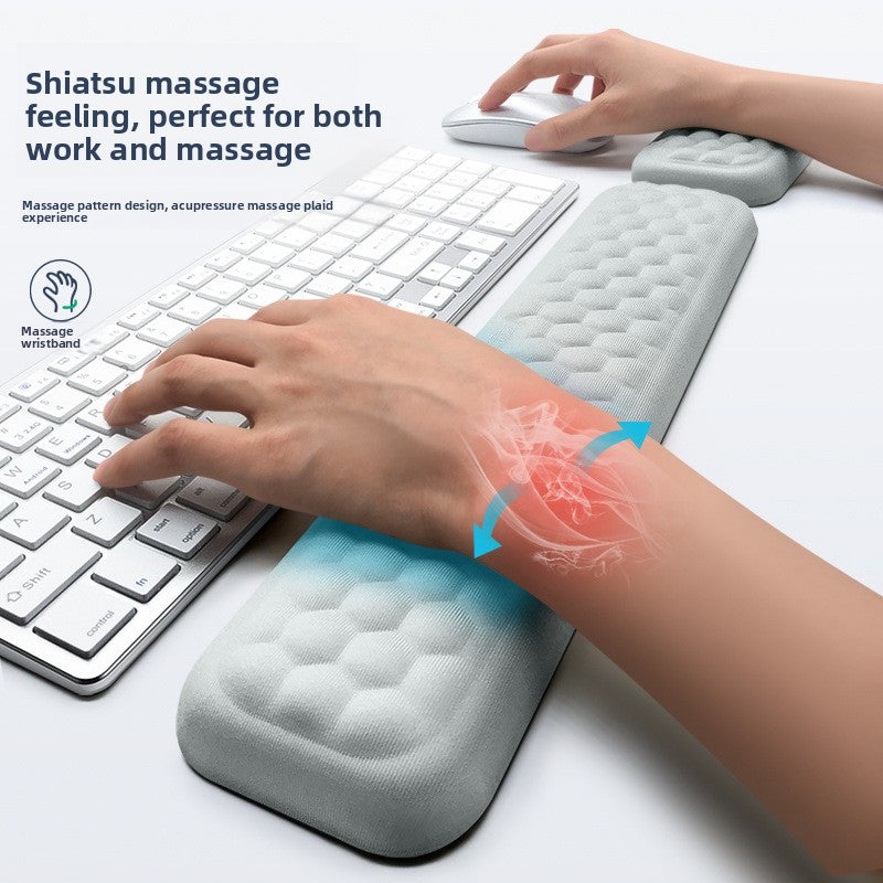 Memory Foam Keyboard & Mouse Wrist Rest — Ergonomic Support Pad for Typing, Gaming & All-Day Desk Comfort