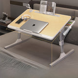 Adjustable Folding Desk with USB Port — Foldable Laptop Table with Storage Drawer & Bookshelf for Home Office Desk, Bed, Sofa & Small Spaces