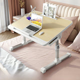 Adjustable Folding Desk with USB Port — Foldable Laptop Table with Storage Drawer & Bookshelf for Home Office Desk, Bed, Sofa & Small Spaces