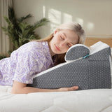Memory Foam Wedge Support Pillow — 6-in-1 Incline for Acid Reflux, Snoring & Back Pain Relief
