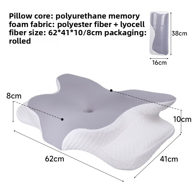 Memory Foam Butterfly Cervical Pillow - Ergonomic Neck & Shoulder Support for Side, Back & Stomach Sleepers