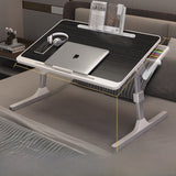 Adjustable Folding Desk with USB Port — Foldable Laptop Table with Storage Drawer & Bookshelf for Home Office Desk, Bed, Sofa & Small Spaces