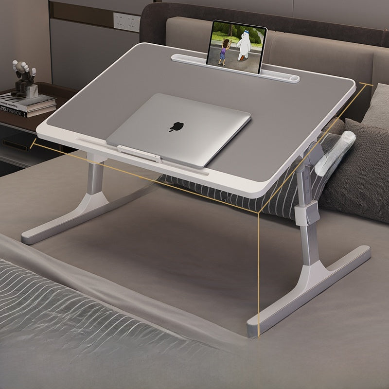 Adjustable Folding Desk with USB Port — Foldable Laptop Table with Storage Drawer & Bookshelf for Home Office Desk, Bed, Sofa & Small Spaces