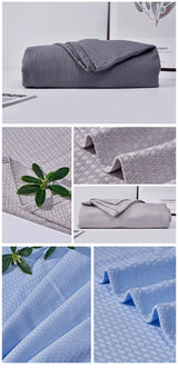 Bamboo Fiber Cooling Waffle Blanket — Lightweight Breathable Summer Throw for Hot Sleepers & Night Sweats