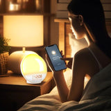 Smart Sunrise Alarm Clock Wake-Up Light — App-Controlled Bedside Lamp with 7 Colours for Dark Mornings & Shift Work