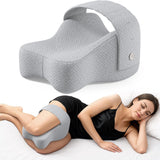 Memory Foam Knee Pillow with Adjustable Strap — Ergonomic Leg Pillow for Side Sleepers, Hip & Lower Back Pain Relief
