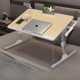 Adjustable Folding Desk with USB Port — Foldable Laptop Table with Storage Drawer & Bookshelf for Home Office Desk, Bed, Sofa & Small Spaces