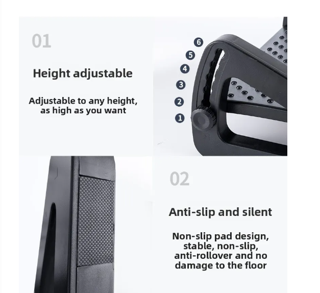 Adjustable Under-Desk Footrest — Ergonomic Tilting Foot Stool with Massage Rollers for Office Chair, Home Office & Leg Fatigue