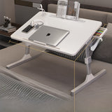 Adjustable Folding Desk with USB Port — Foldable Laptop Table with Storage Drawer & Bookshelf for Home Office Desk, Bed, Sofa & Small Spaces