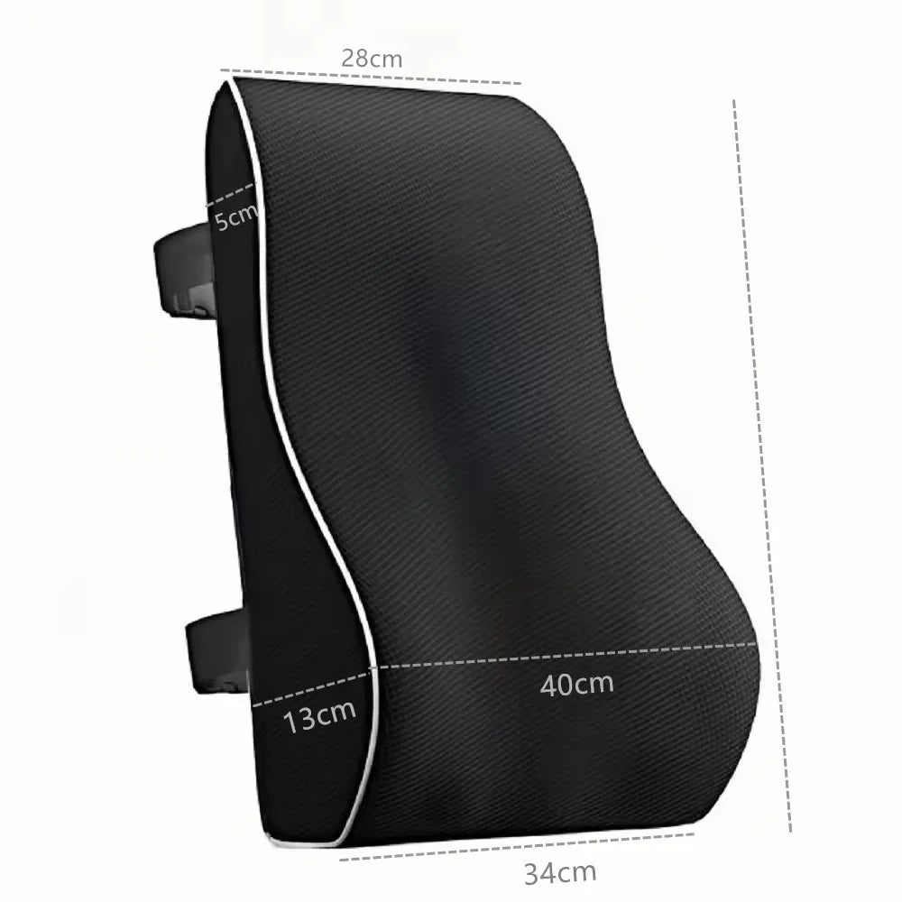 Lumbar support cushion rolled for travel