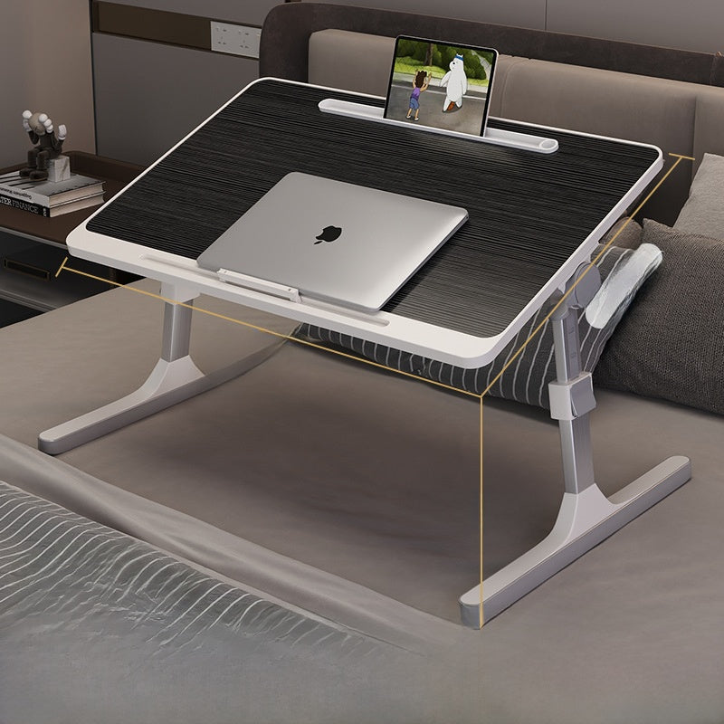 Adjustable Folding Desk with USB Port — Foldable Laptop Table with Storage Drawer & Bookshelf for Home Office Desk, Bed, Sofa & Small Spaces