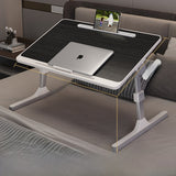Adjustable Folding Desk with USB Port — Foldable Laptop Table with Storage Drawer & Bookshelf for Home Office Desk, Bed, Sofa & Small Spaces