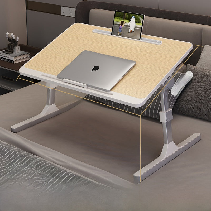 Adjustable Folding Desk with USB Port — Foldable Laptop Table with Storage Drawer & Bookshelf for Home Office Desk, Bed, Sofa & Small Spaces