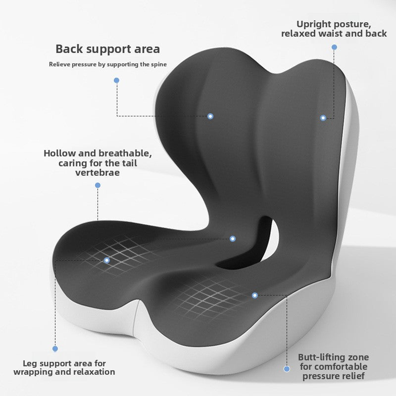 Memory Foam Posture Correction Seat Cushion — Ergonomic Lumbar Support for Office, Car & Gaming Chairs