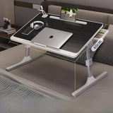 Adjustable Folding Desk with USB Port — Foldable Laptop Table with Storage Drawer & Bookshelf for Home Office Desk, Bed, Sofa & Small Spaces