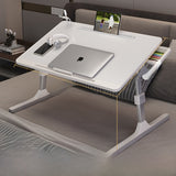 Adjustable Folding Desk with USB Port — Foldable Laptop Table with Storage Drawer & Bookshelf for Home Office Desk, Bed, Sofa & Small Spaces