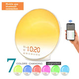 Smart Sunrise Alarm Clock Wake-Up Light — App-Controlled Bedside Lamp with 7 Colours for Dark Mornings & Shift Work