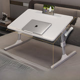 Adjustable Folding Desk with USB Port — Foldable Laptop Table with Storage Drawer & Bookshelf for Home Office Desk, Bed, Sofa & Small Spaces