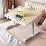 Adjustable Folding Desk with USB Port — Foldable Laptop Table with Storage Drawer & Bookshelf for Home Office Desk, Bed, Sofa & Small Spaces