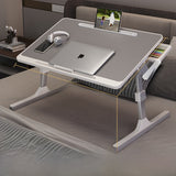 Adjustable Folding Desk with USB Port — Foldable Laptop Table with Storage Drawer & Bookshelf for Home Office Desk, Bed, Sofa & Small Spaces
