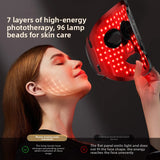 Silicone Photon LED Face Mask — Red & Blue Light Therapy for Skin Rejuvenation & Blemish Care