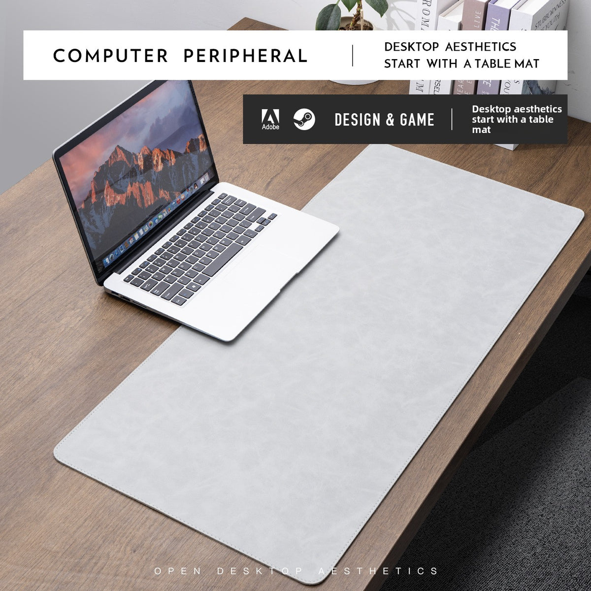 PU Leather Desk Mat with Mouse Pad — Waterproof Non-Slip Desk Protector for Office, Gaming & Home Workspaces
