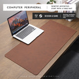 PU Leather Desk Mat with Mouse Pad — Waterproof Non-Slip Desk Protector for Office, Gaming & Home Workspaces