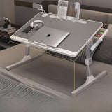 Adjustable Folding Desk with USB Port — Foldable Laptop Table with Storage Drawer & Bookshelf for Home Office Desk, Bed, Sofa & Small Spaces