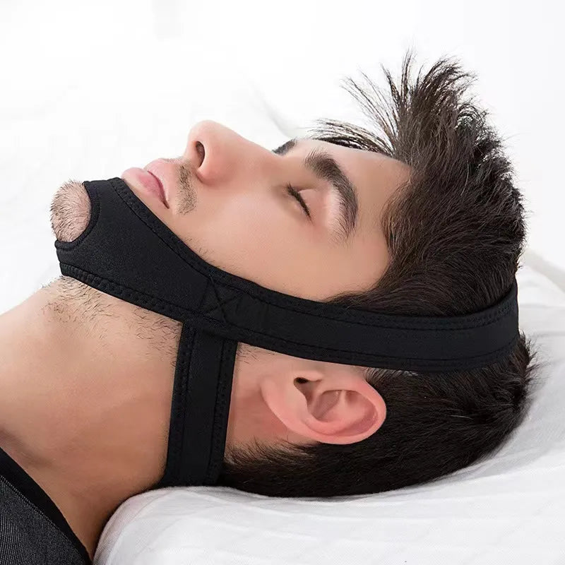 Anti-snoring chin strap black variant