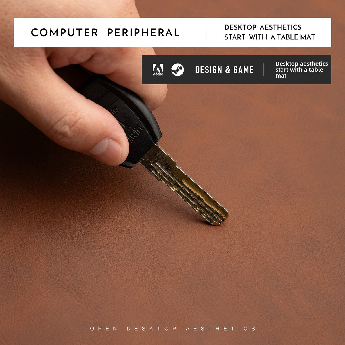 PU Leather Desk Mat with Mouse Pad — Waterproof Non-Slip Desk Protector for Office, Gaming & Home Workspaces
