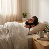Anti-snoring chin strap lifestyle bedroom scene