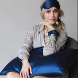 100% Mulberry Silk Sleep Set — Double-Sided Pillowcase, Eye Mask & Scrunchie for Hair, Skin & Deep Sleep