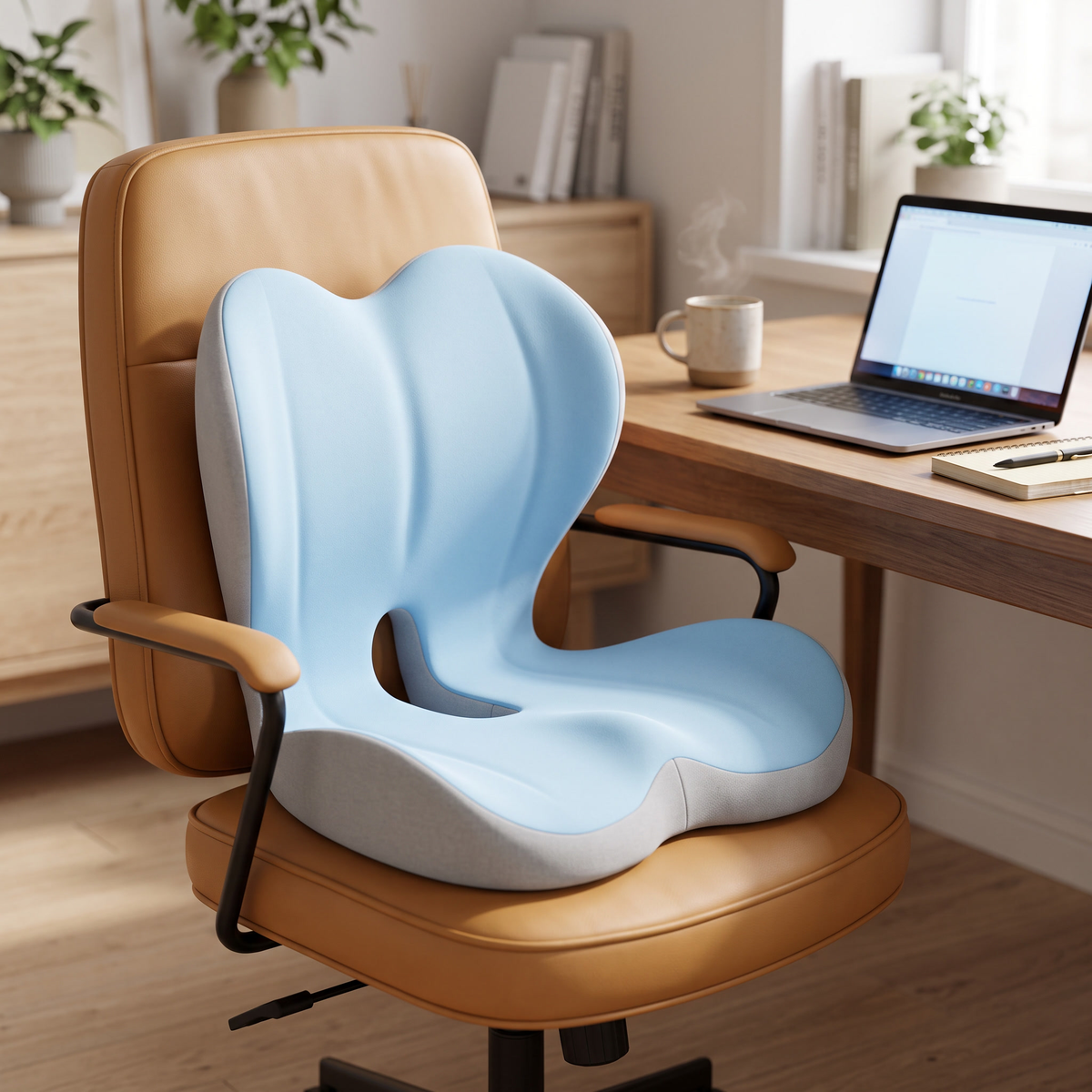 Memory Foam Posture Correction Seat Cushion — Ergonomic Lumbar Support for Office, Car & Gaming Chairs