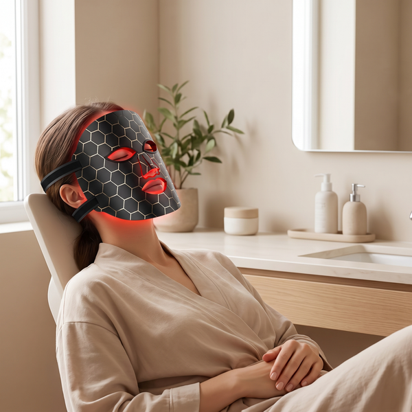 Silicone Photon LED Face Mask — Red & Blue Light Therapy for Skin Rejuvenation & Blemish Care